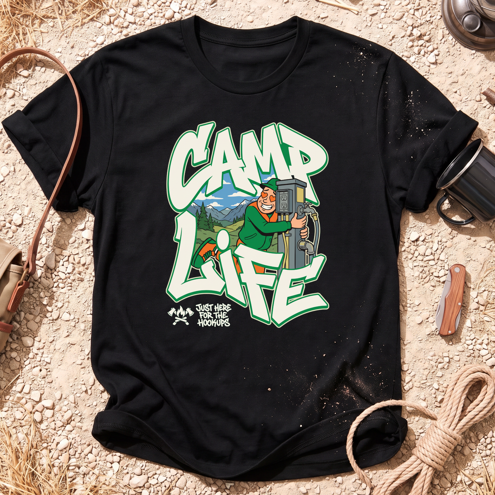 Just Here For the Hookups Graphic T-Shirt