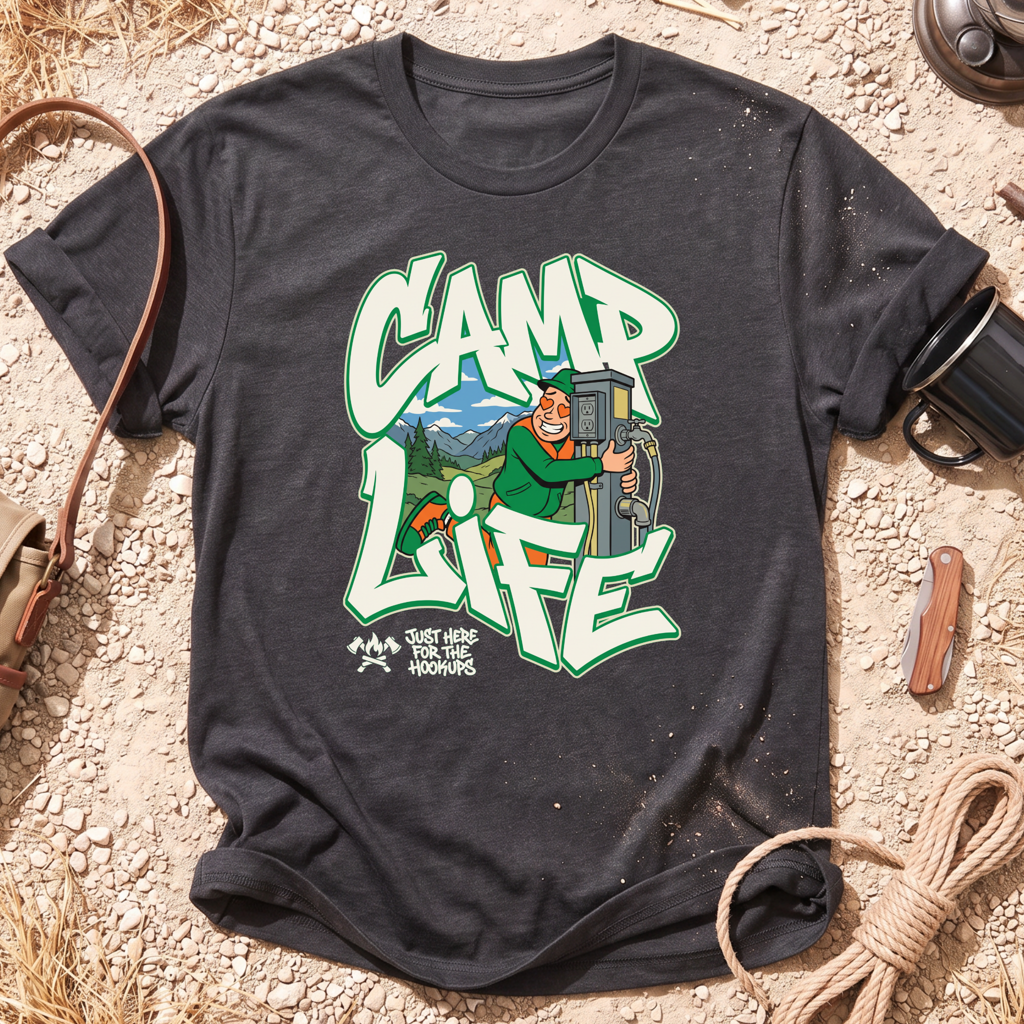 Just Here For the Hookups Graphic T-Shirt
