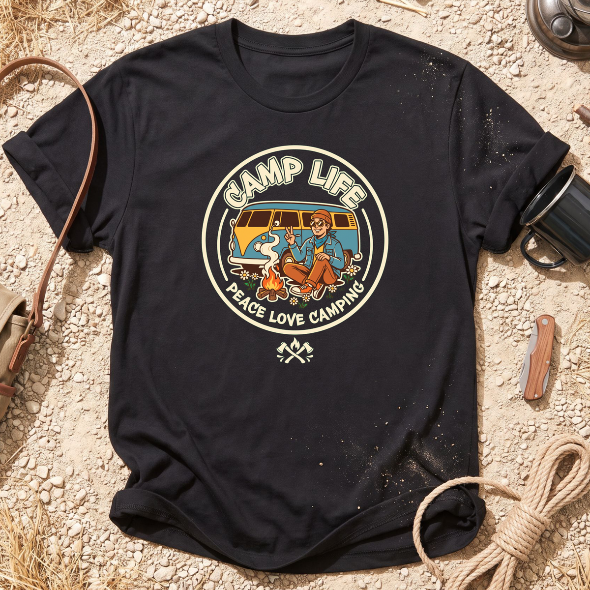 Peace Love Camping Graphic T-Shirt