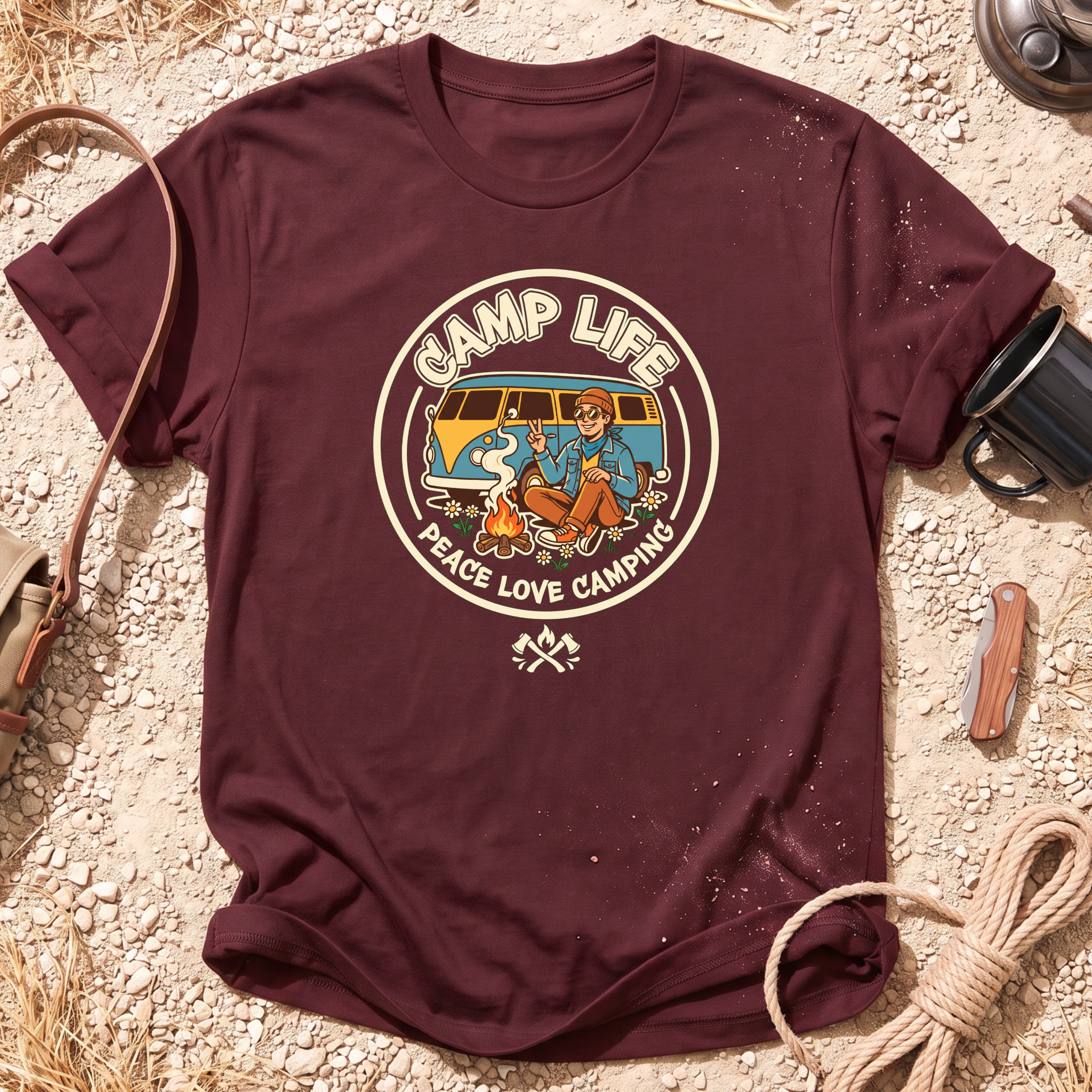 Peace Love Camping Graphic T-Shirt