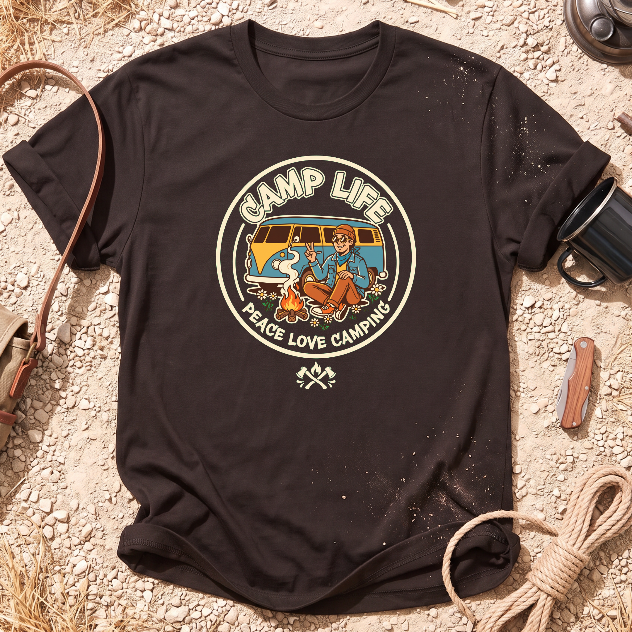Peace Love Camping Graphic T-Shirt