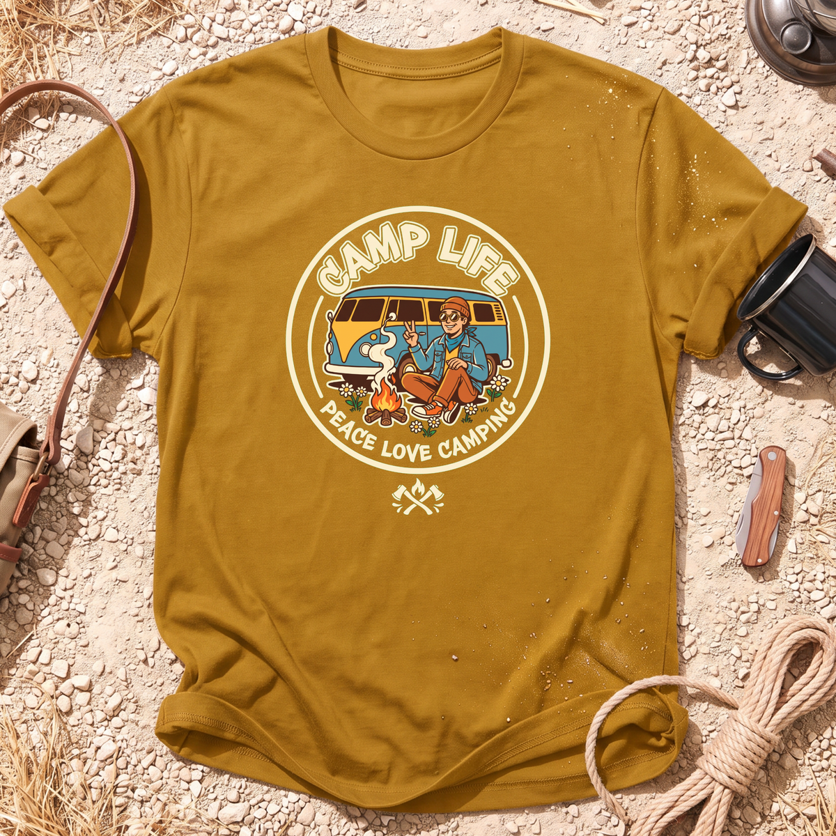 Peace Love Camping Graphic T-Shirt