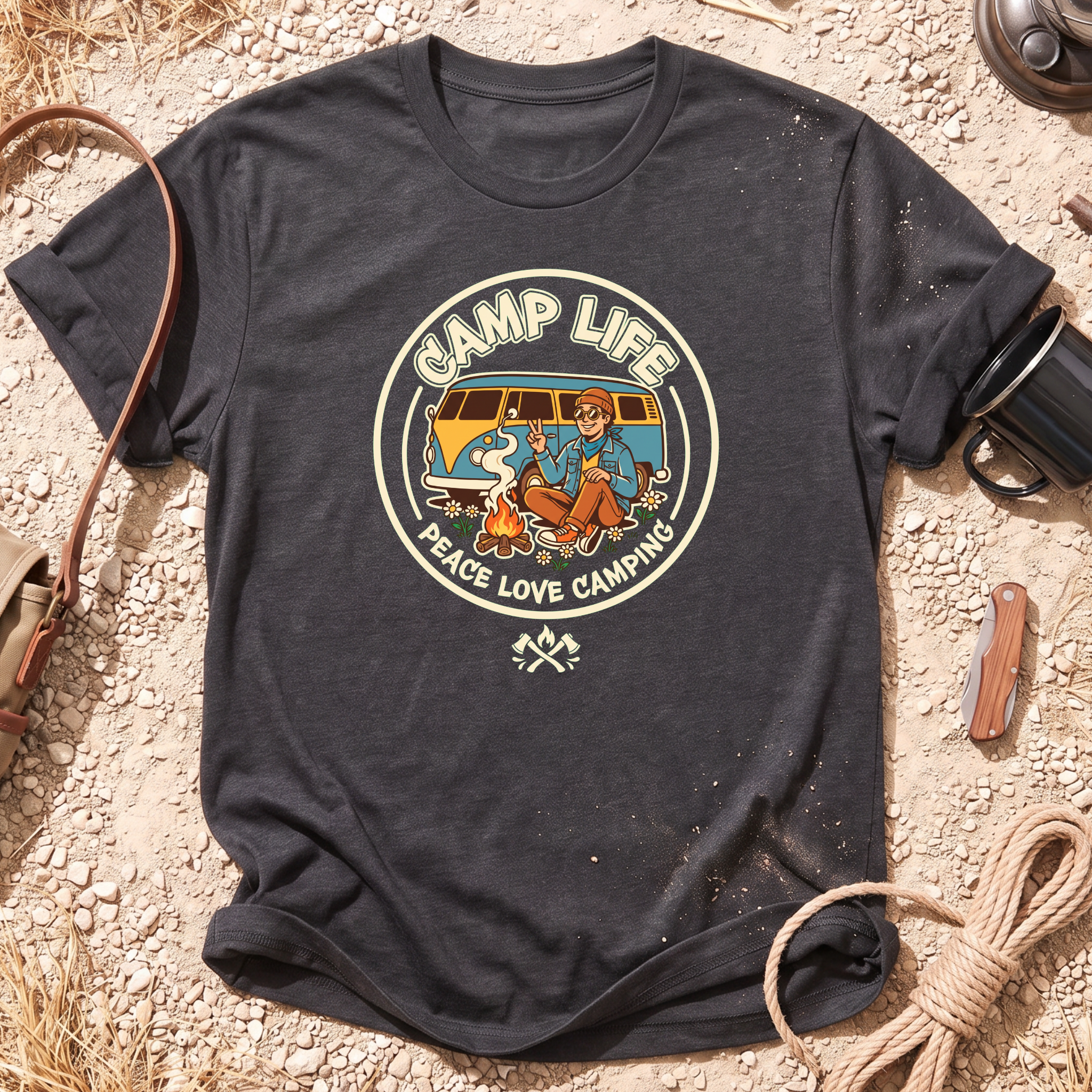 Peace Love Camping Graphic T-Shirt