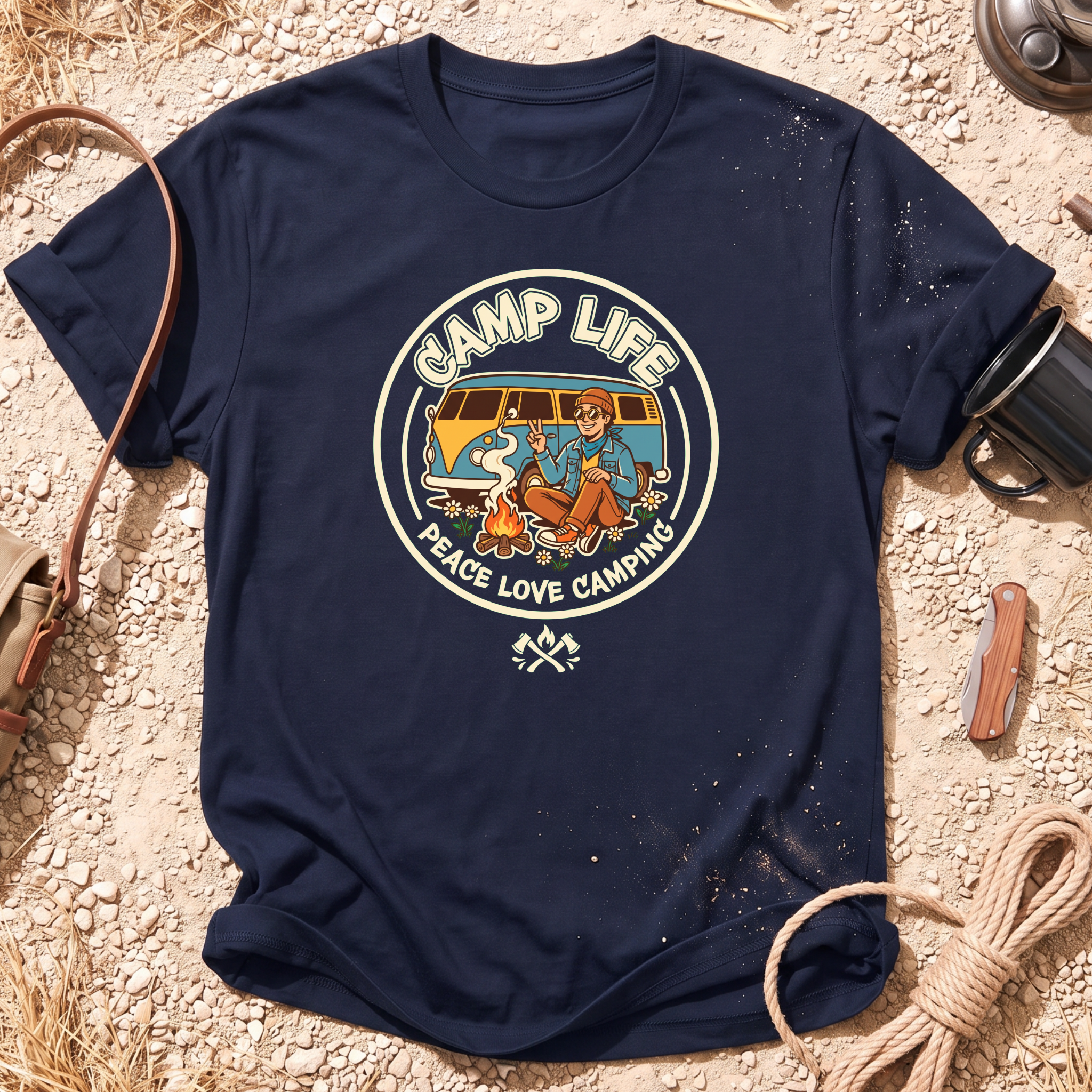 Peace Love Camping Graphic T-Shirt