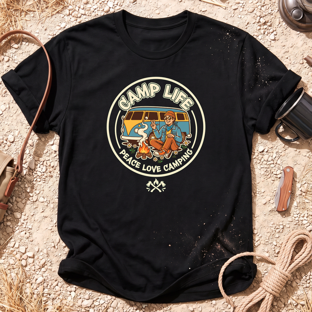 Peace Love Camping Graphic T-Shirt