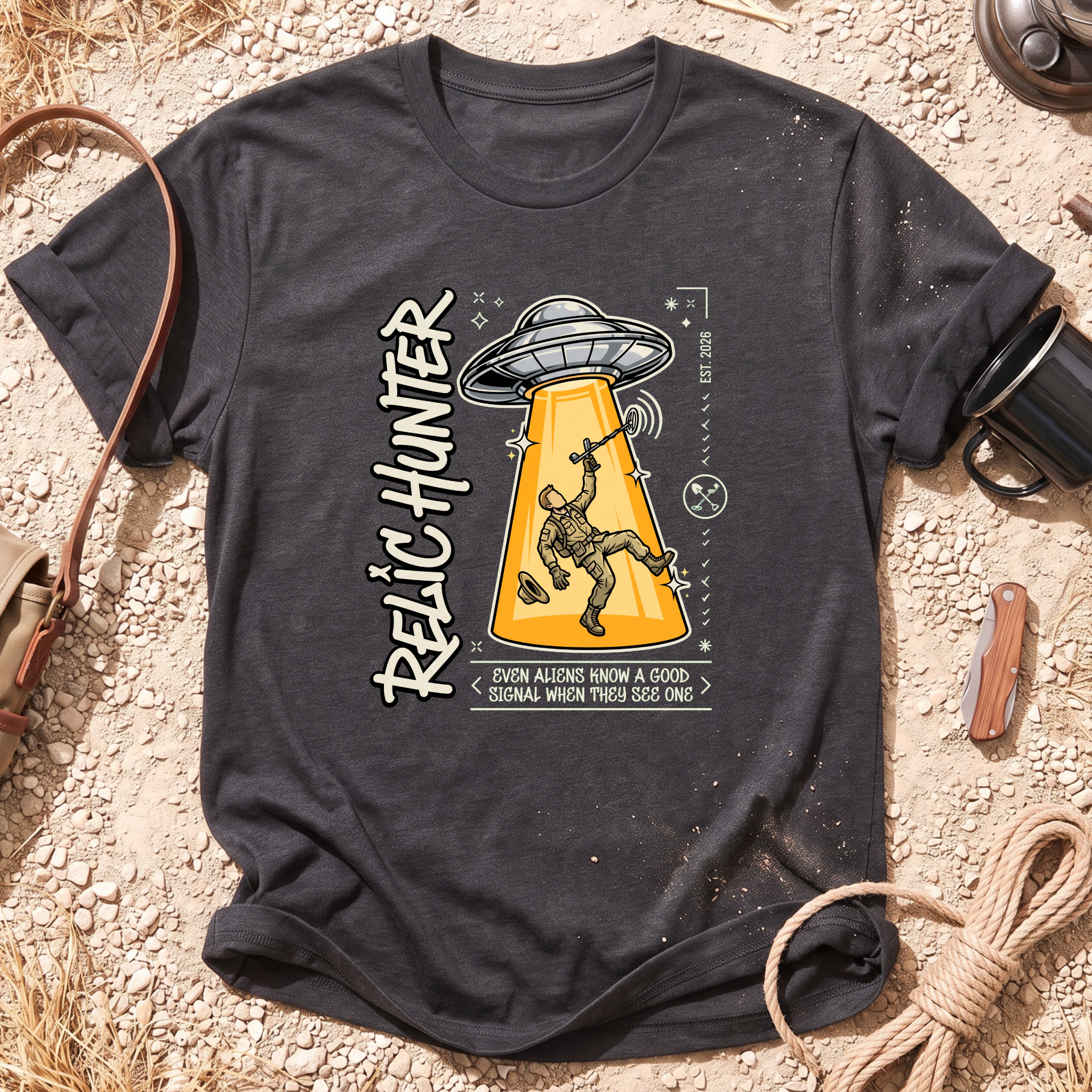 Abducted Detectorist Graphic T-Shirt