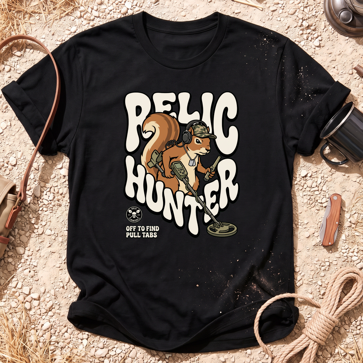 Pull Tab Squirrel Graphic T-Shirt