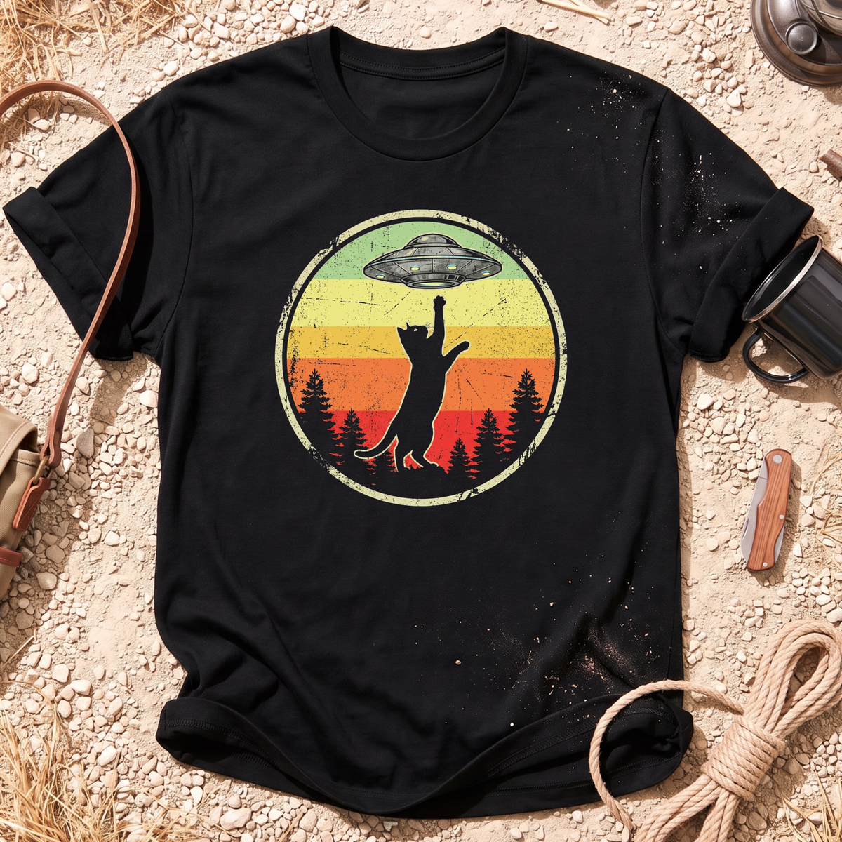 Retro UFO Kitty T-Shirt