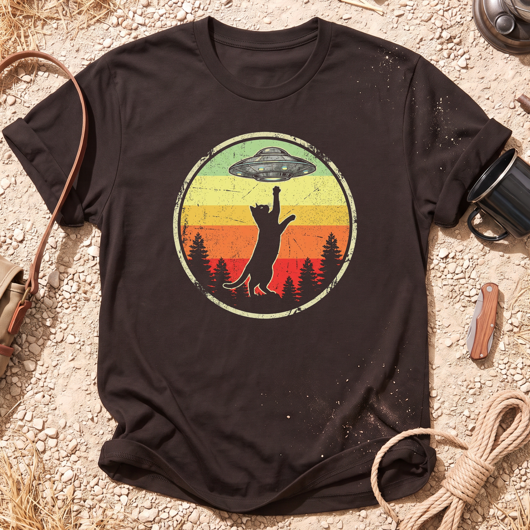 Retro UFO Kitty T-Shirt