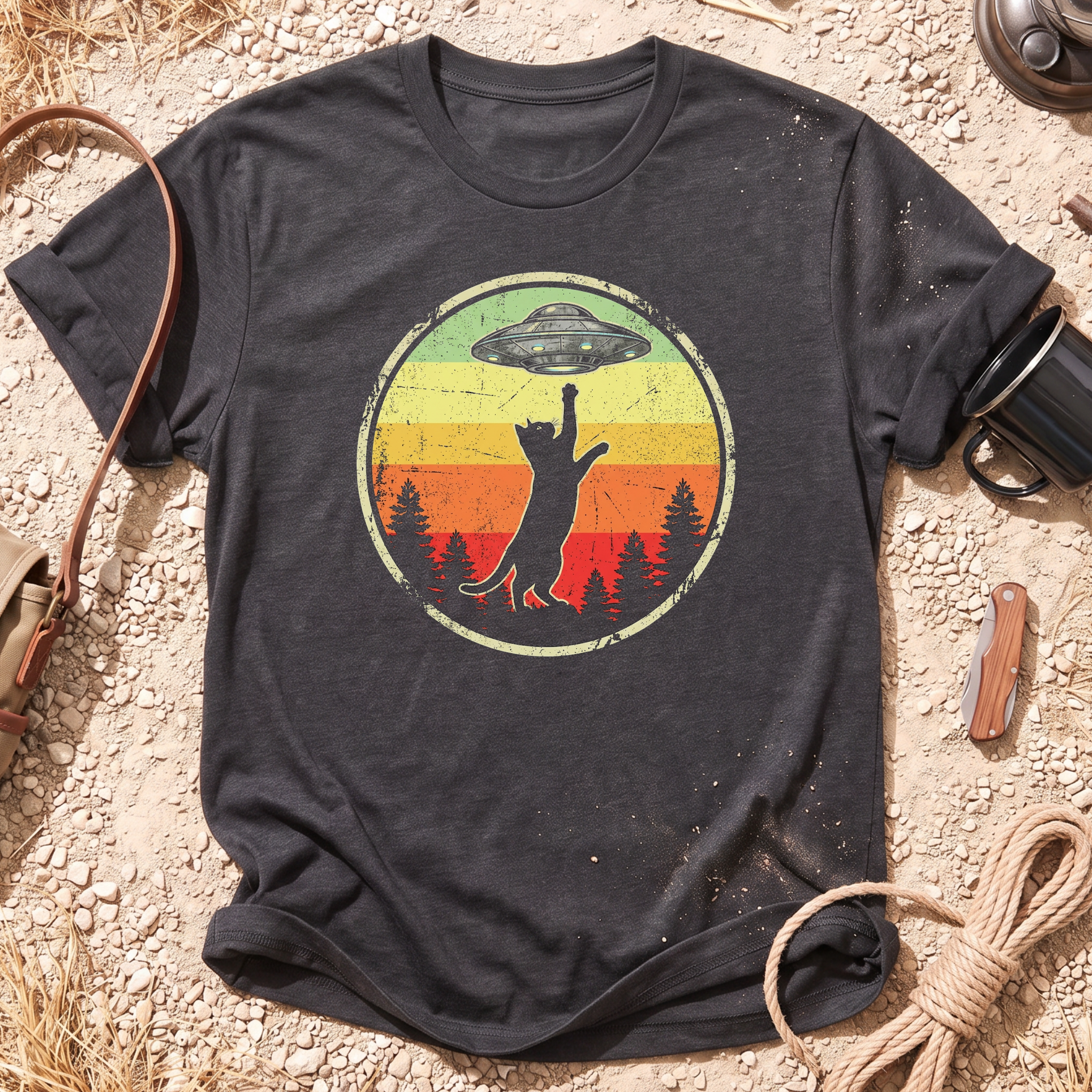 Retro UFO Kitty T-Shirt
