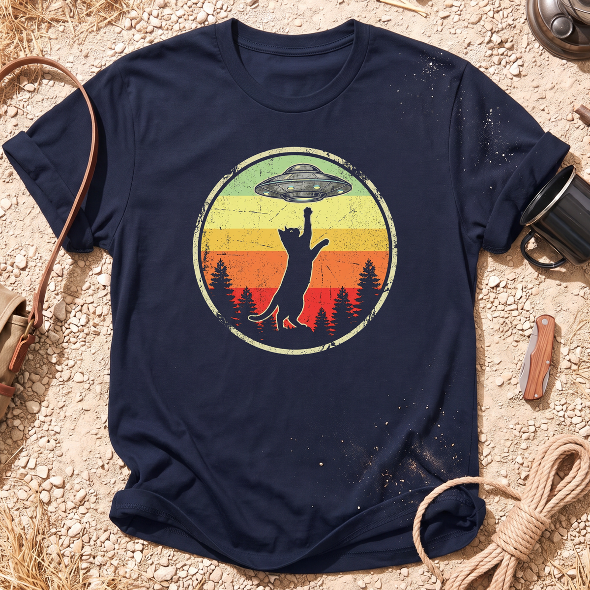 Retro UFO Kitty T-Shirt